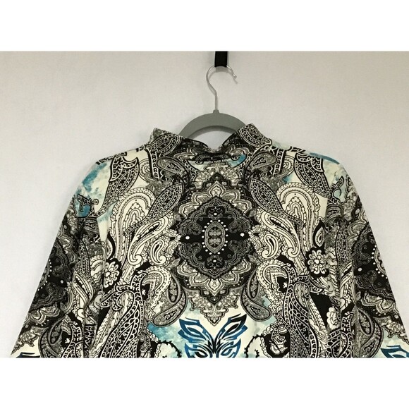 Onque Casuals Jacket Womens Med Black Blue Rhinestones Festival Fairy Whimsigoth - Picture 6 of 16